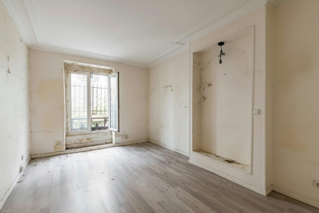 Avant rénovation à Levallois-Perret — Salle de bain refaite à neuf