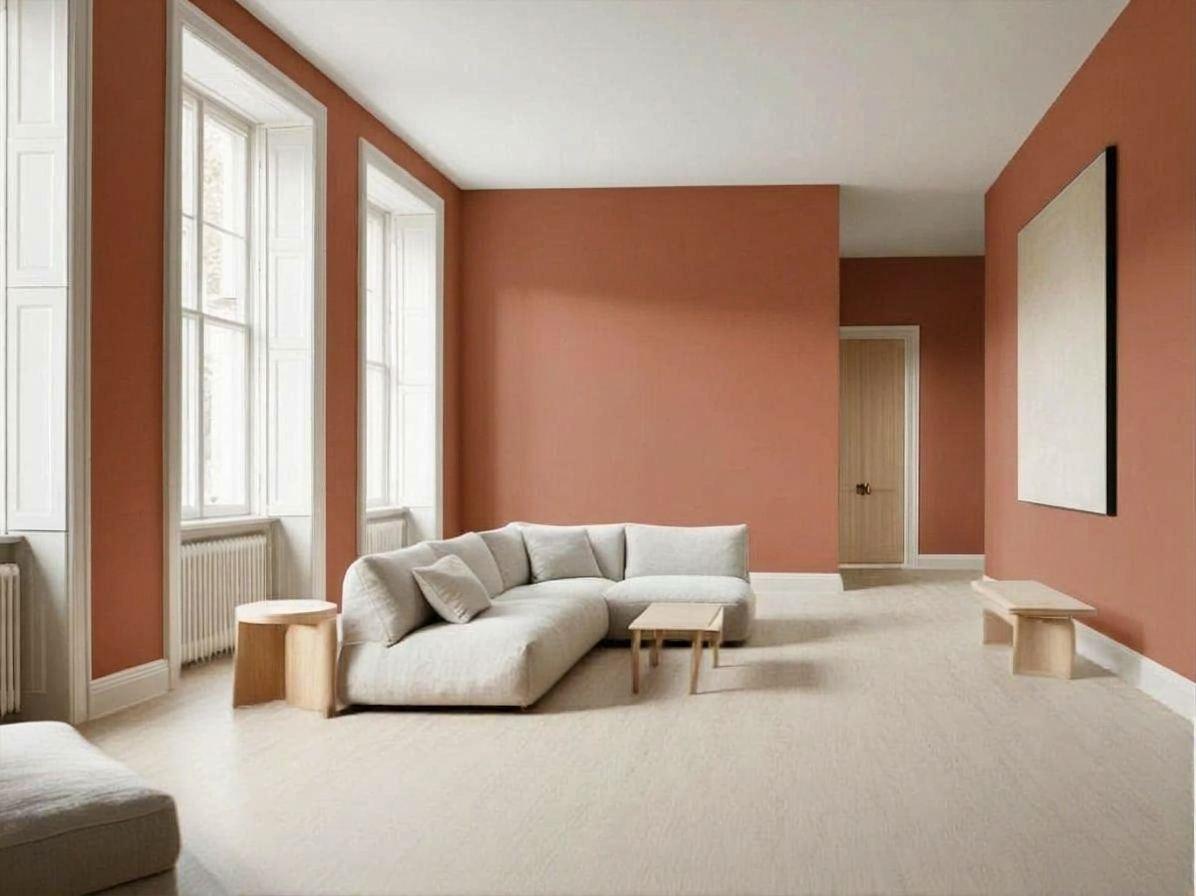 3. Terracotta, woodwork kept white