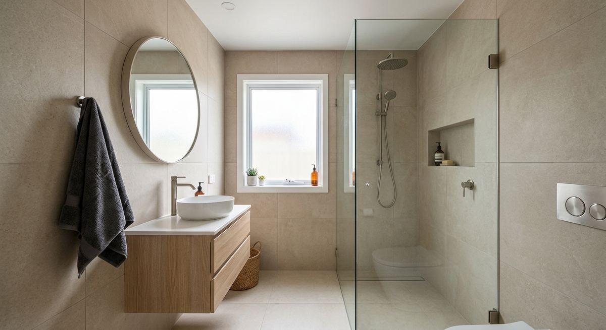 1. Small walk-in shower room / 1. Petite salle d'eau avec douche à l'italienne