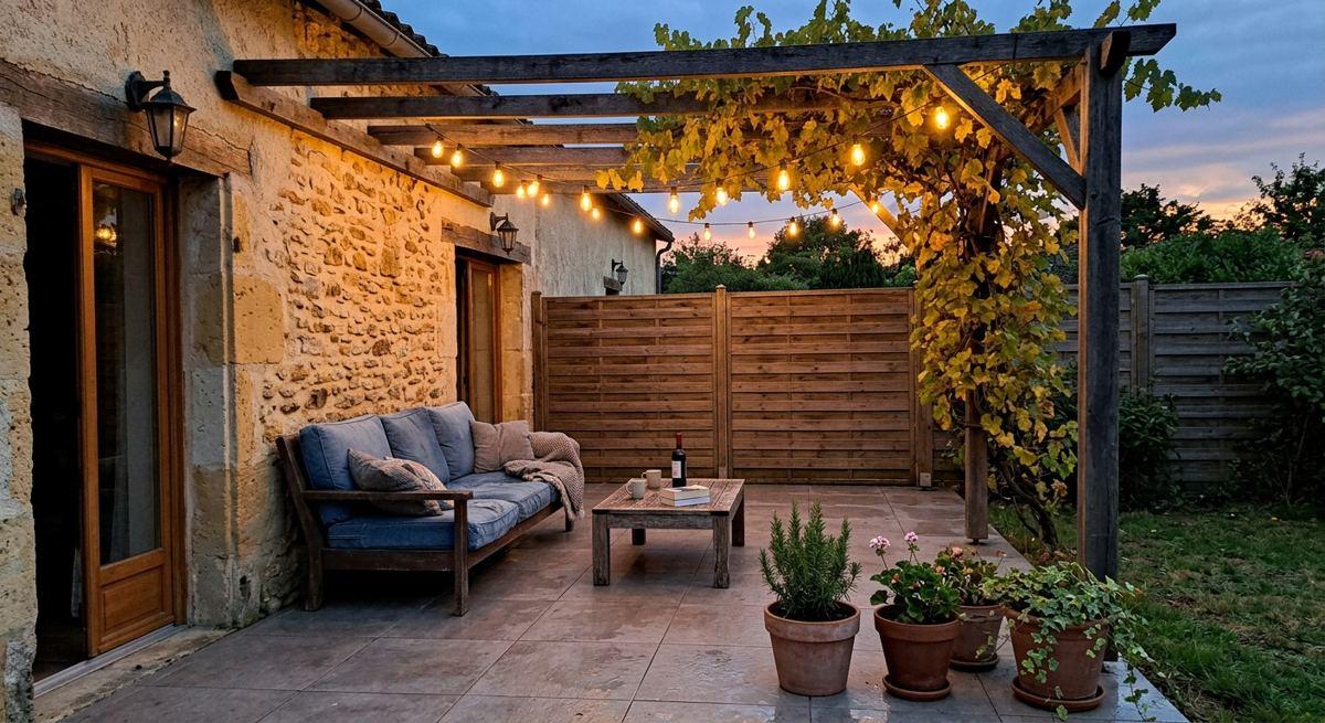 4. Petite terrasse de jardin au crépuscule