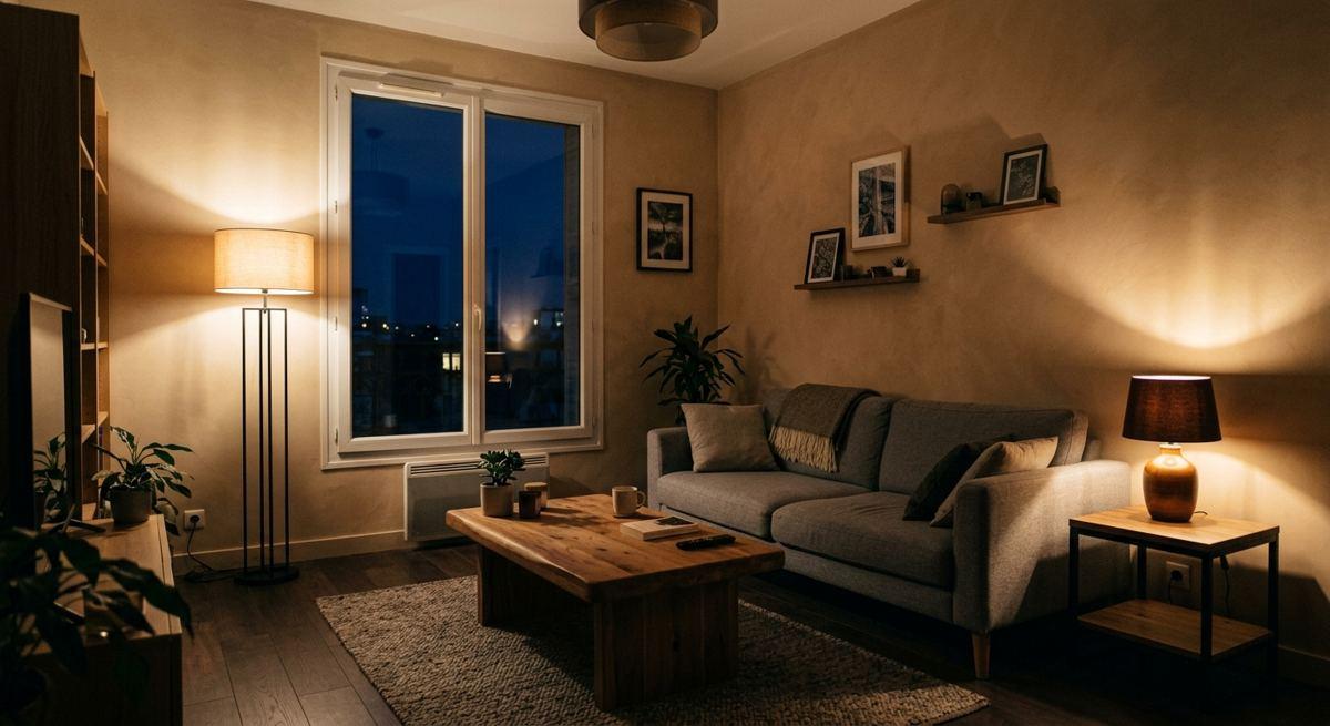 5. Le soir, lampes seulement