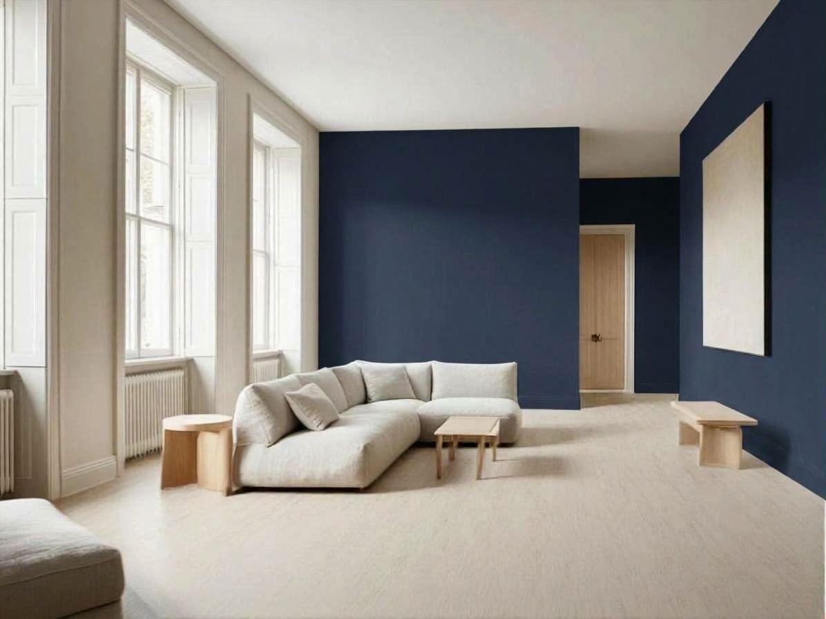 4. Mur d'accent bleu marine