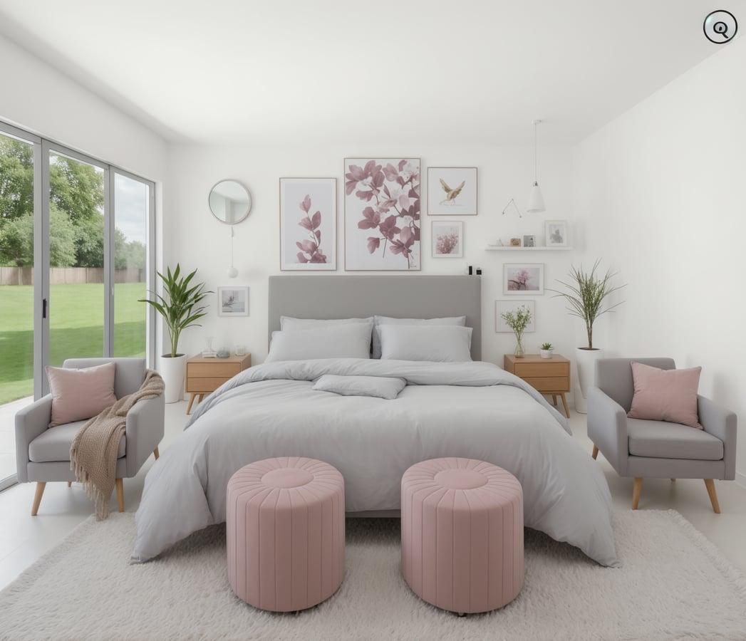 La même pièce vide meublée en chambre avec Styly